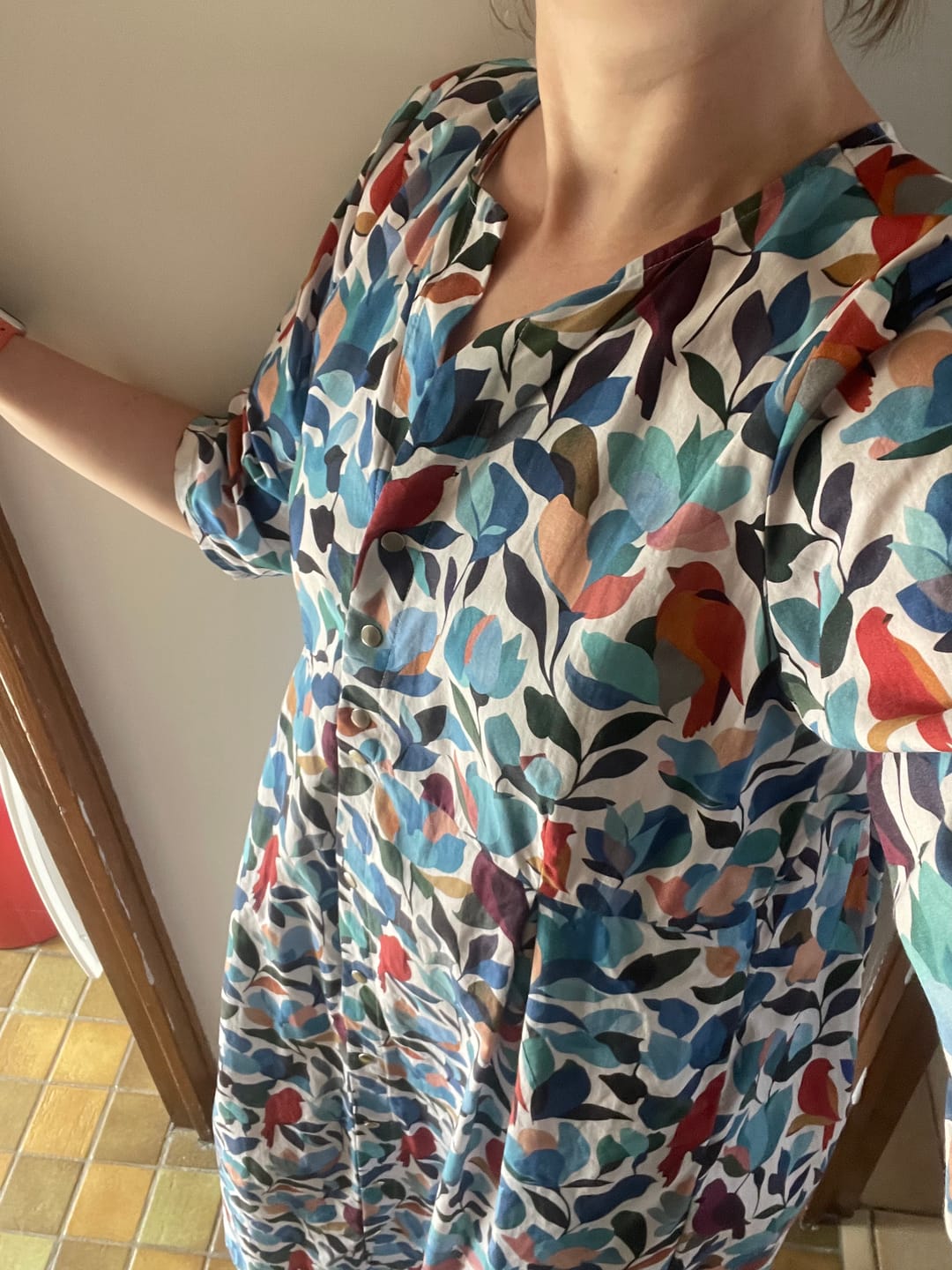Customer photo review of Robe Diane - Coton Volière bleutée