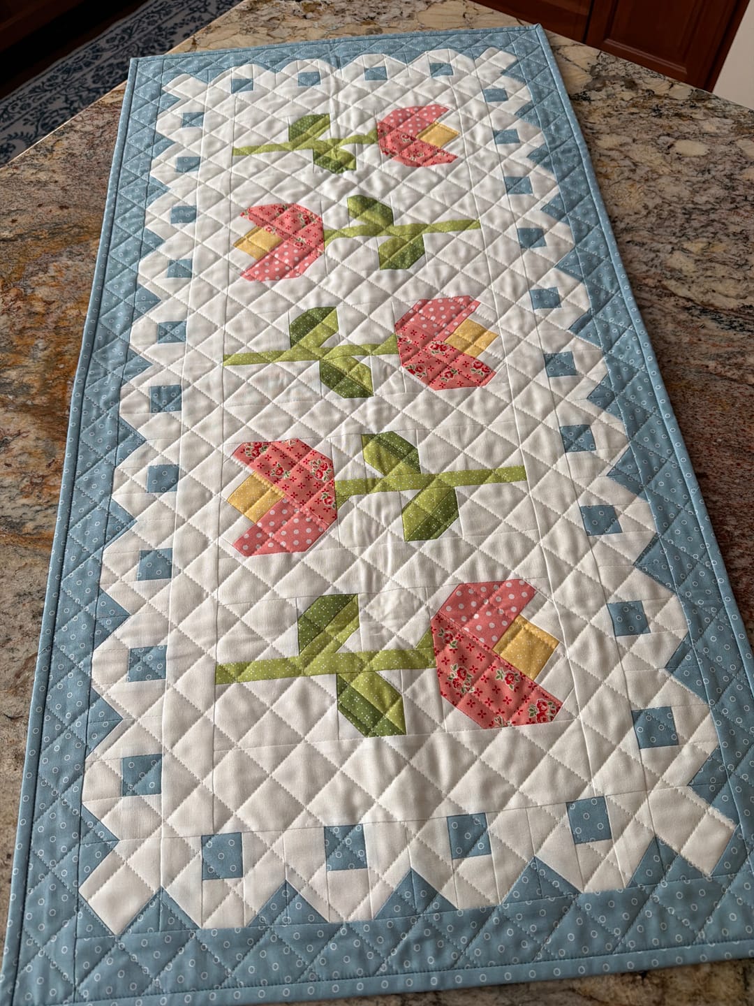 Customer photo review of Spring Lace Tulips Runner - made by Myra