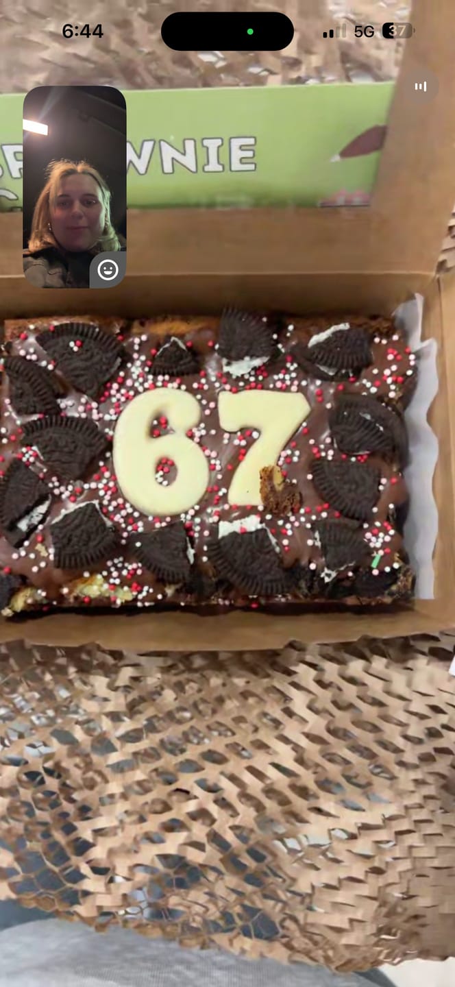Customer photo review of Mini birthday brownie