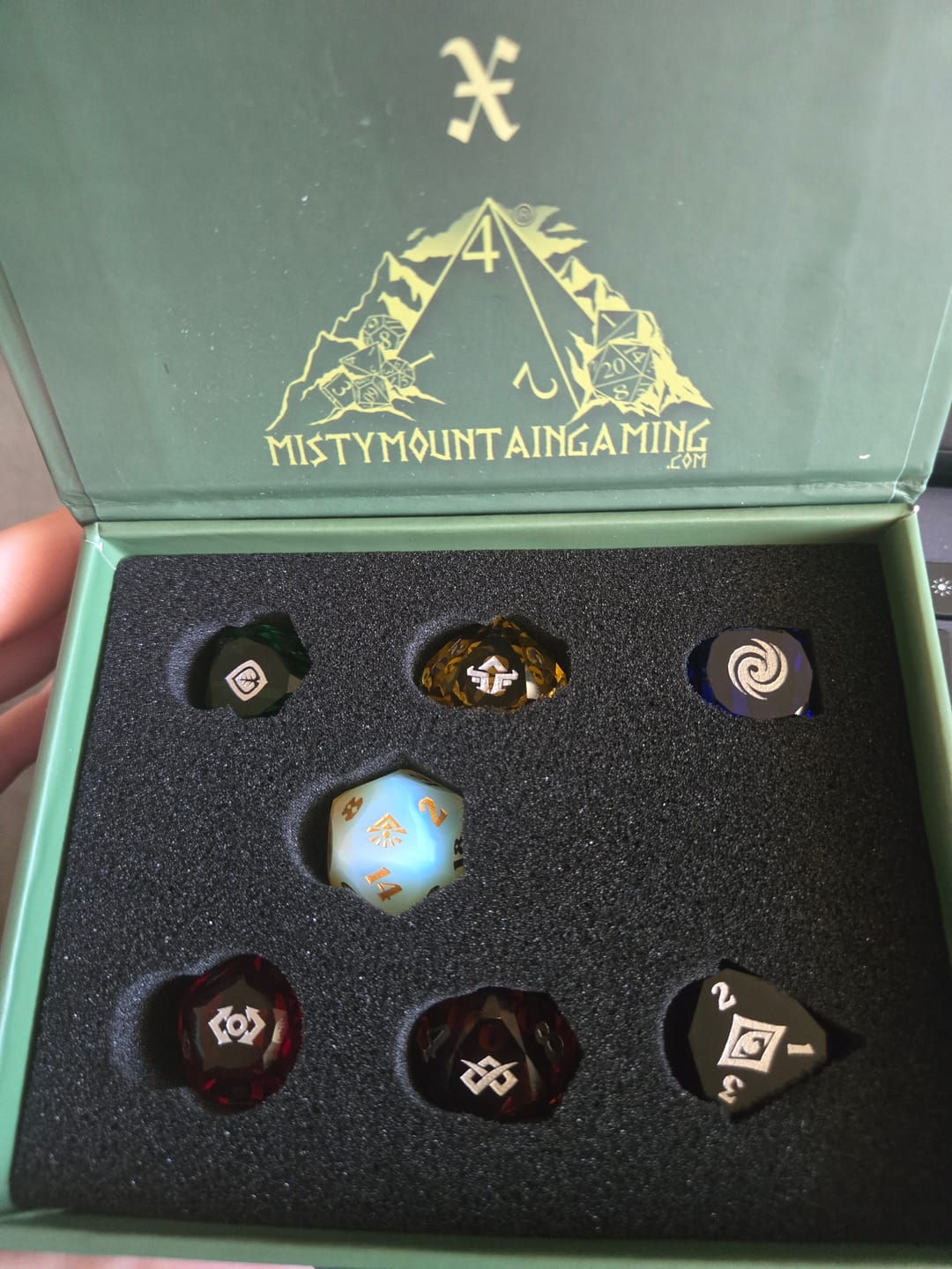 Customer photo review of PRE-ORDER | The Diagem Dice Set | Tales from the Stinky Dragon x Misty Mountain Gaming