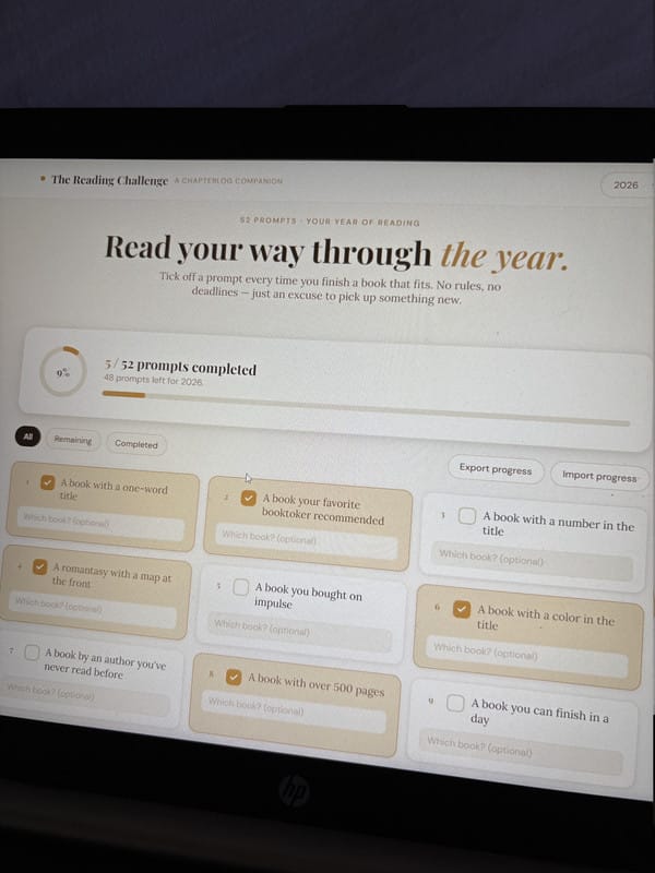 Customer photo review of Reading Journal Template - ChapterLog