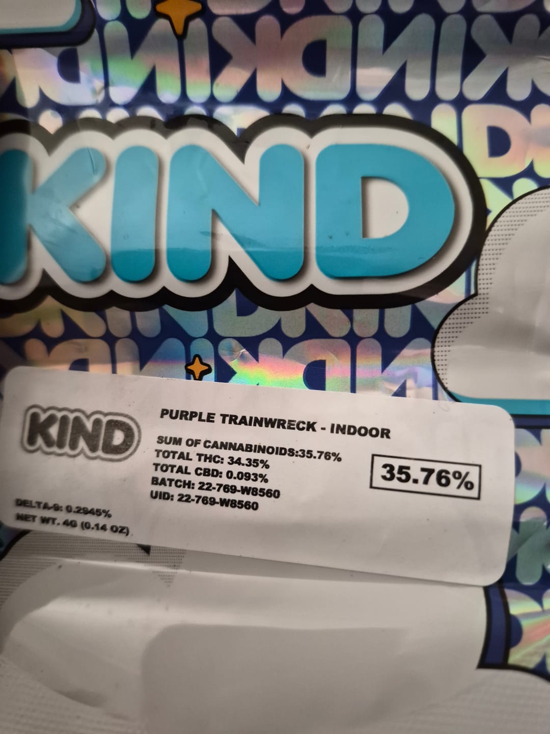 Customer photo review of Purple Trainwreck - Indoor - 4 Grams - Sativa