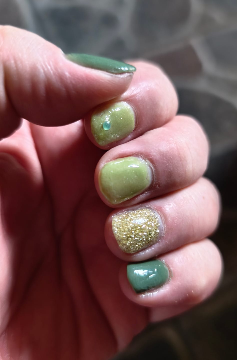 Customer photo review of Warm Olive Dipping Powder