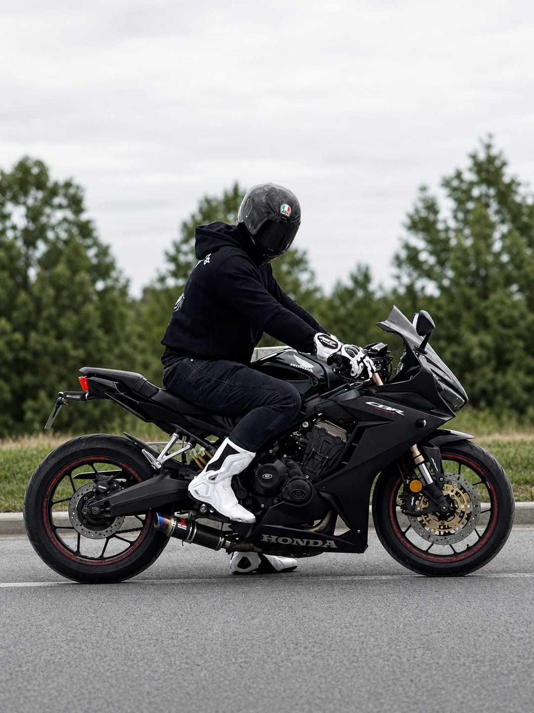 Customer photo review of Motorcycle Riding Boots White