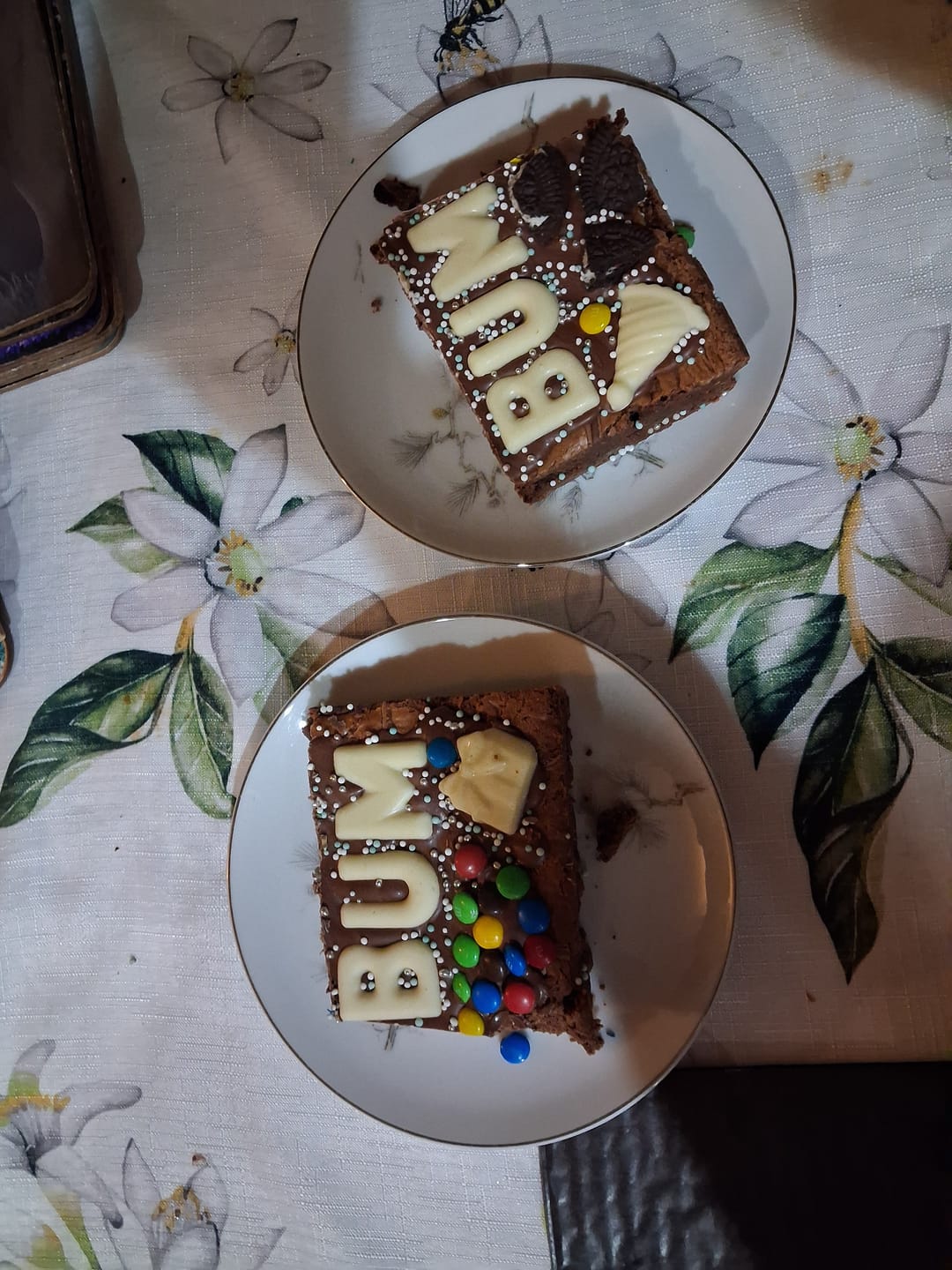 Customer photo review of Custom message birthday brownie
