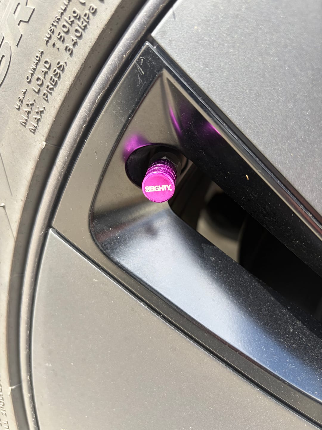 Customer photo review of 80Eighty® Purple Valve Stem Caps