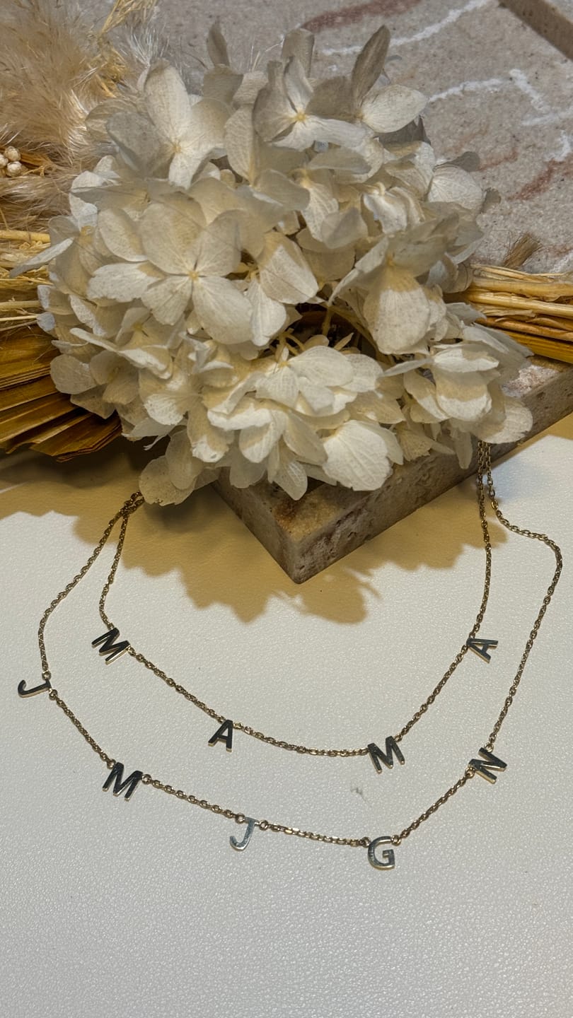 Customer photo review of The Original Initial Letter Necklace