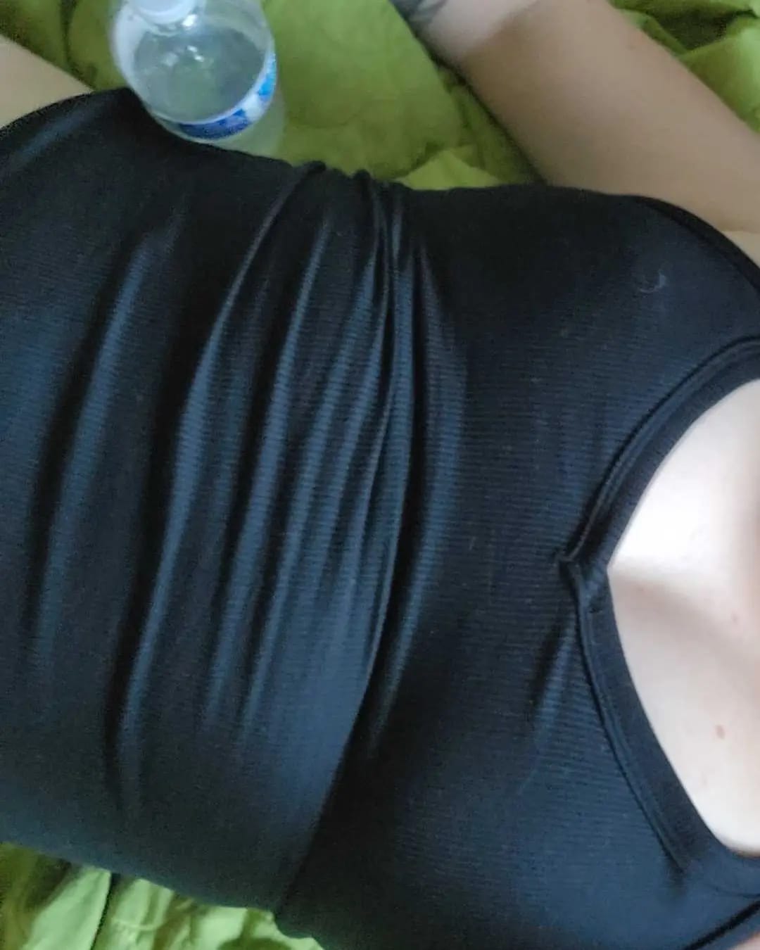 Customer photo review of Built-in Bra Ribbed Solid Tank Top