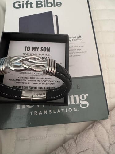 Customer photo review of Pulseira Gravada "Para Meu Filho"