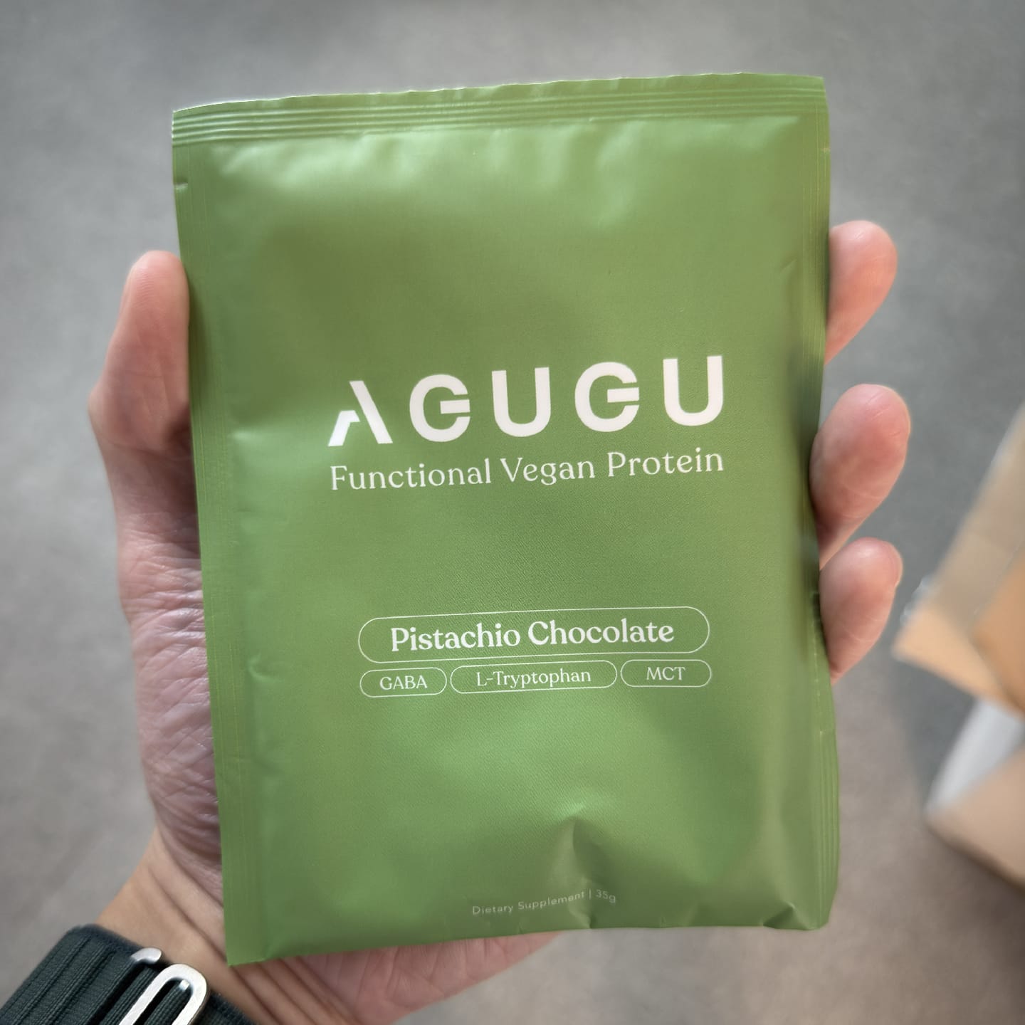 Customer photo review of 全素 豌豆蛋白飲－隨手包｜開心果可可