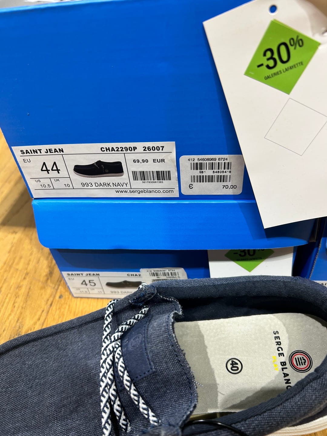 Customer photo review of Chaussures bateau Saint-Jean bleu marine