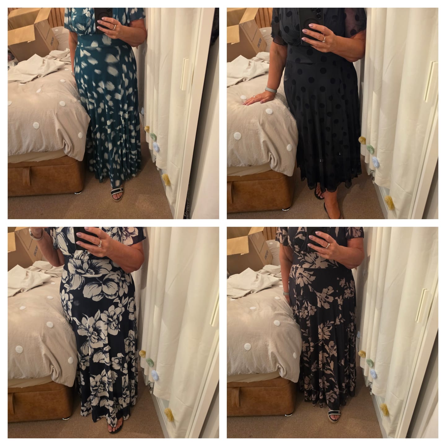 Customer photo review of Isabelle Vintage Black Cream Float Sleeve Maxi Dress