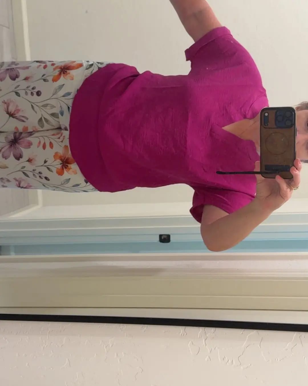 Customer photo review of Loose Solid Color Women's Casual Blouse