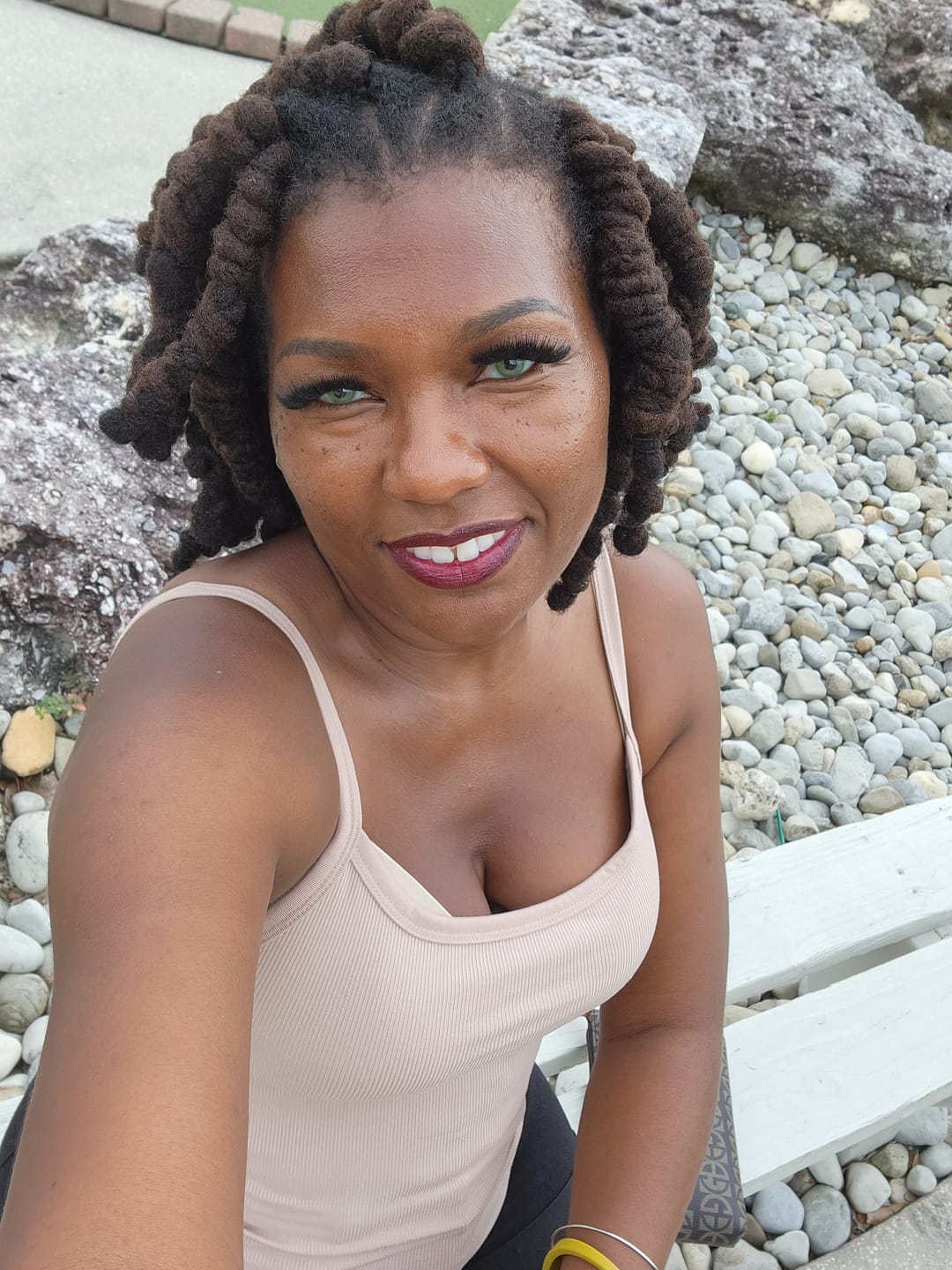 Customer photo review of Pixie Green Colored Contact Lenses