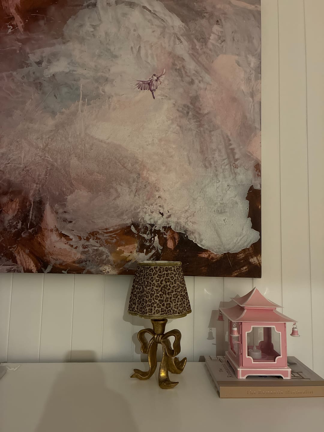Customer photo review of Leopard Scallop Lamp Shade & Beau Base - Table Lamp