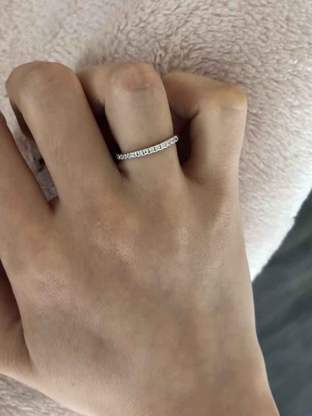 Customer photo review of S925 Louily Half Eternity Thin Women's Wedding Band In Sterling Silver Stackable Ring For Women