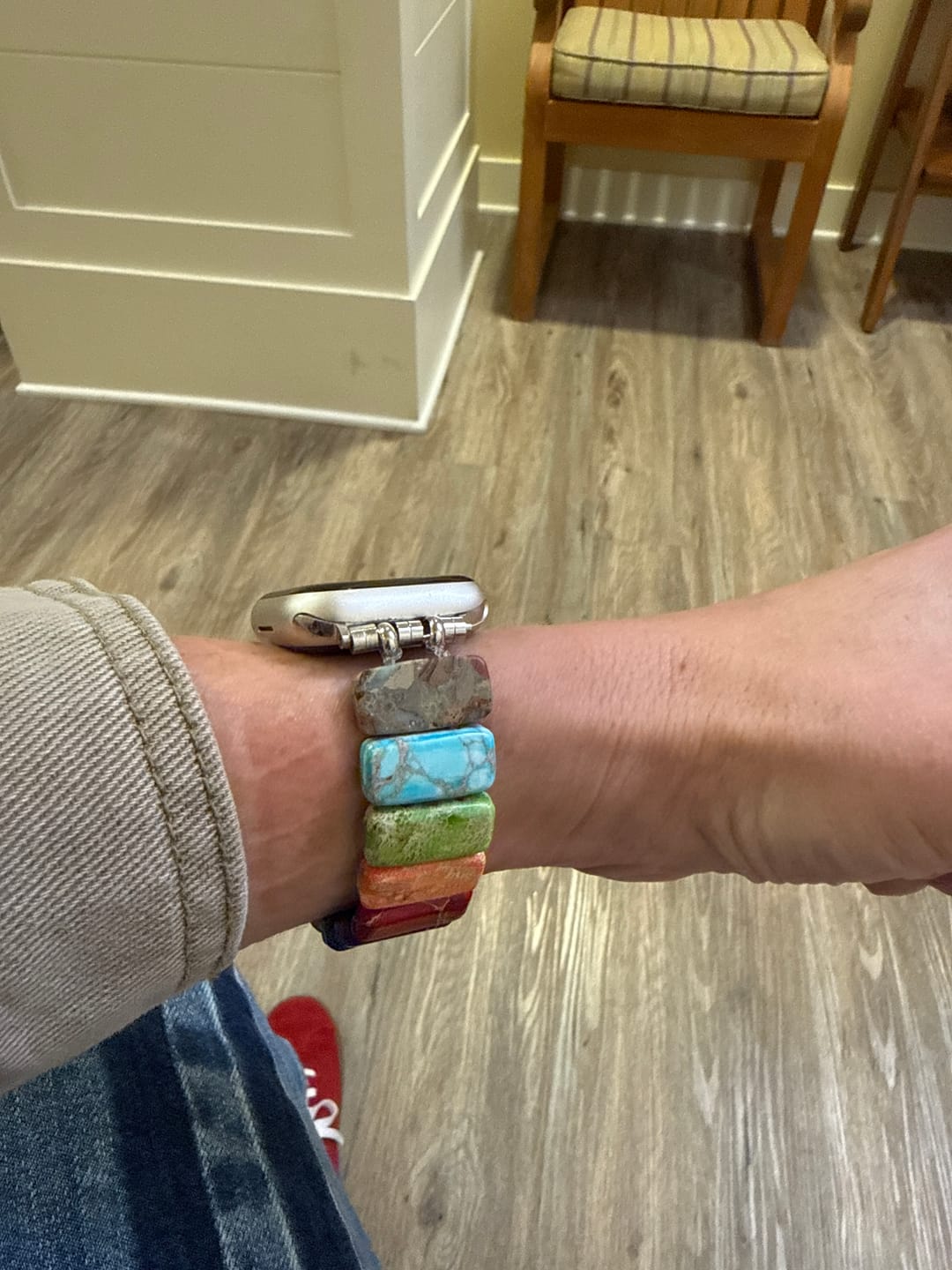Customer photo review of Chakra Harmony Stretch Apple Watch Strap