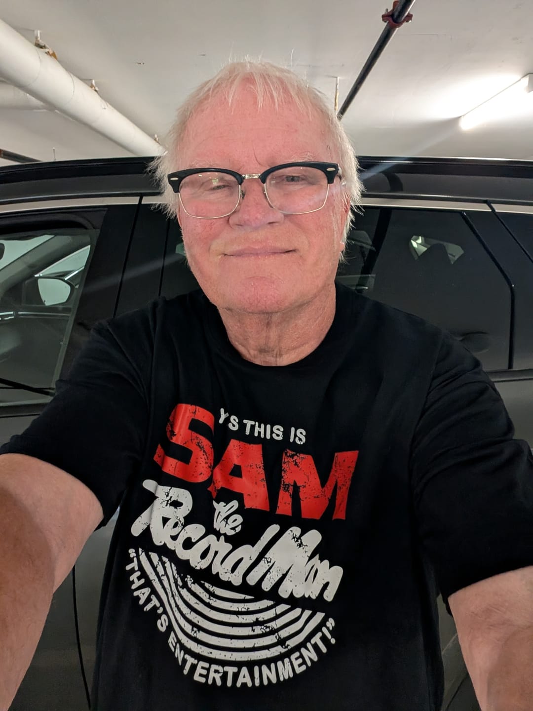 Customer photo review of Sam the Record Man T-Shirt