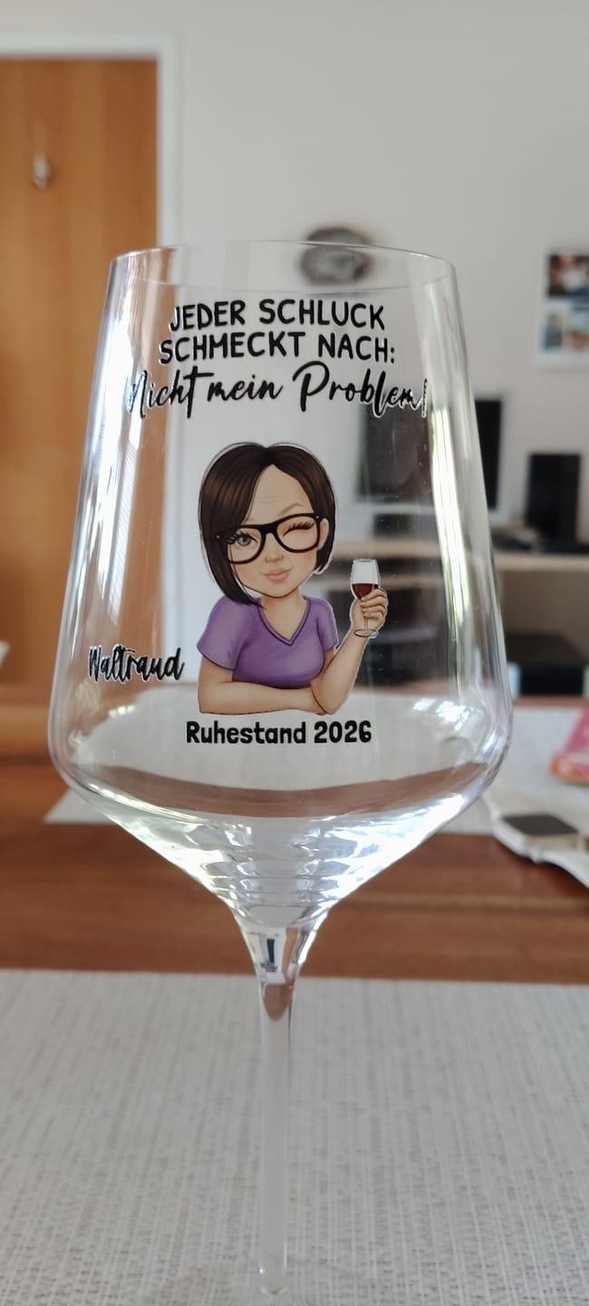 Customer photo review of In Rente - Personalisiertes Weinglas