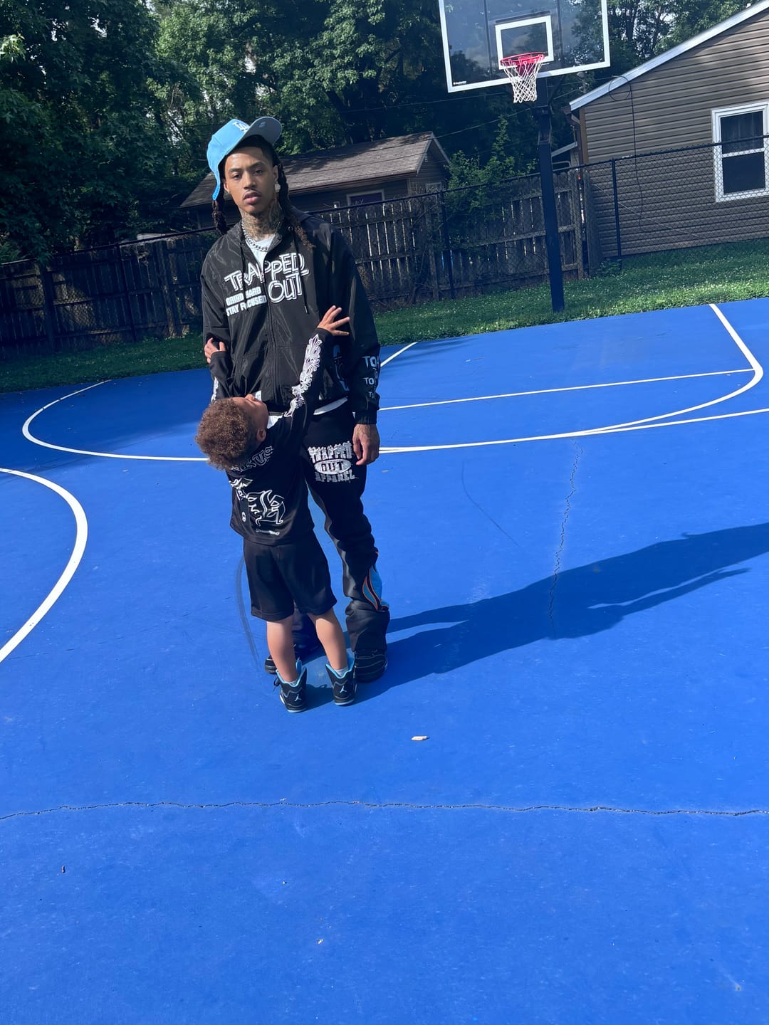 Customer photo review of Trap pants 2.0 - SkyBlue/Orange