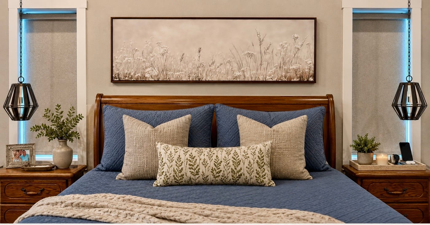 Customer photo review of Neutral Wildflowers Wall Art – Beige Botanical Canvas Print | Horizontal Meadow Artwork