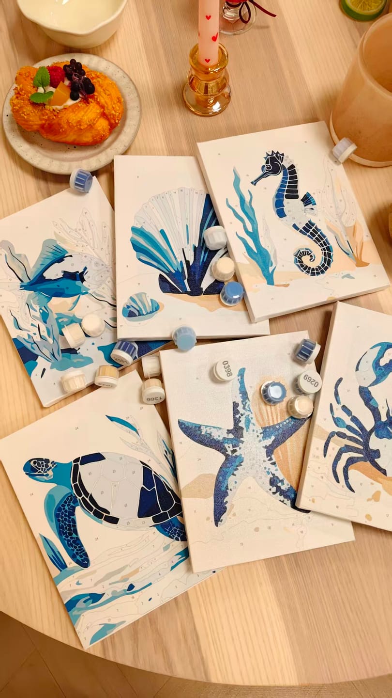 Customer photo review of 6 Mini Paintings - Under The Sea Set