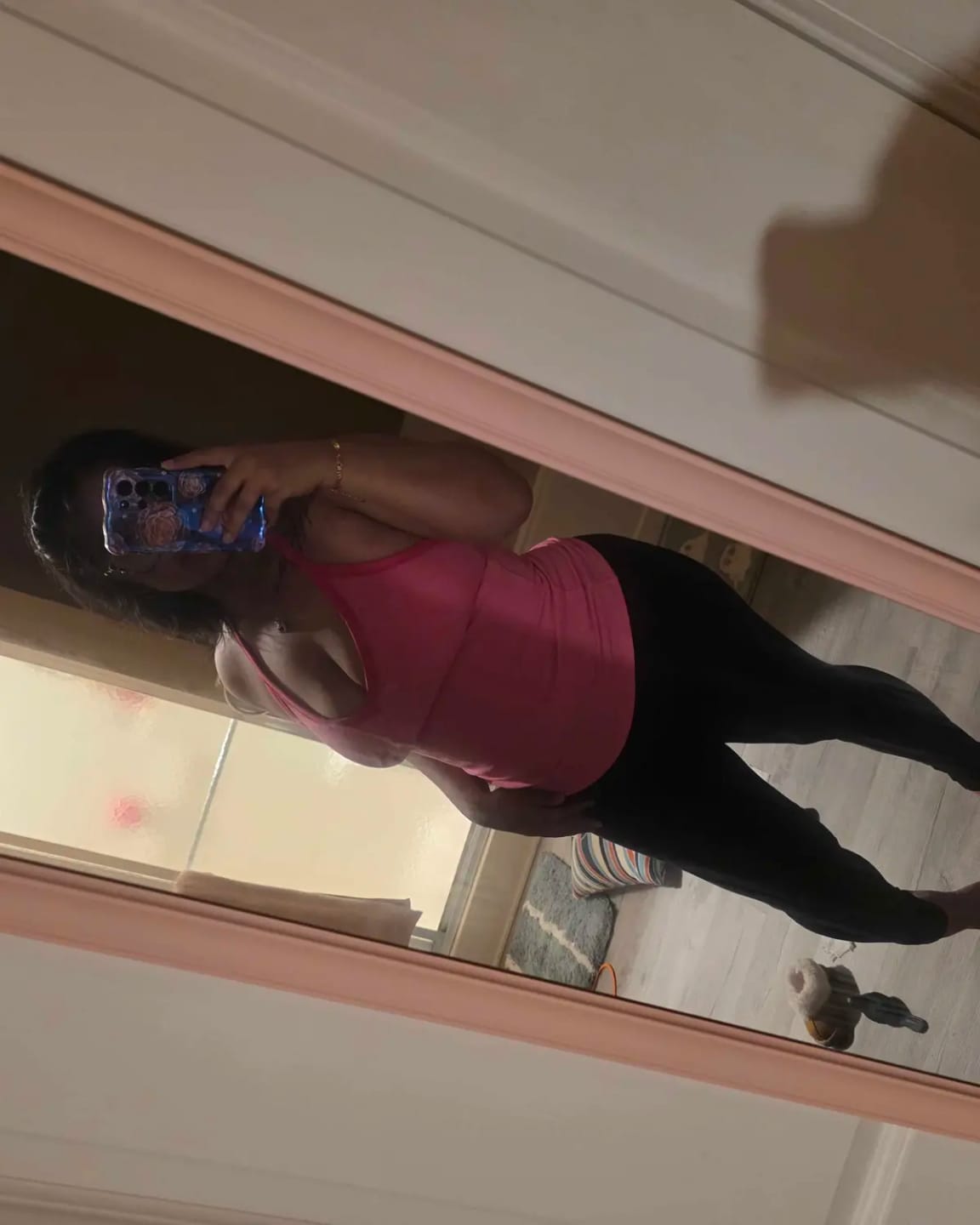 Customer photo review of Built-in Bra Ribbed Solid Tank Top