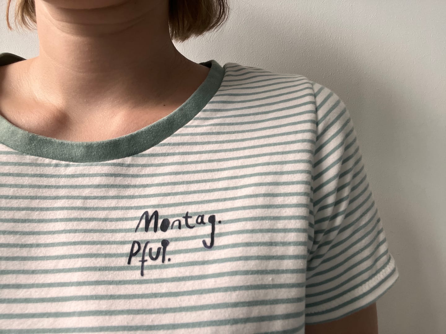 Customer photo review of Bügelbild randlos "Montag. Pfui."