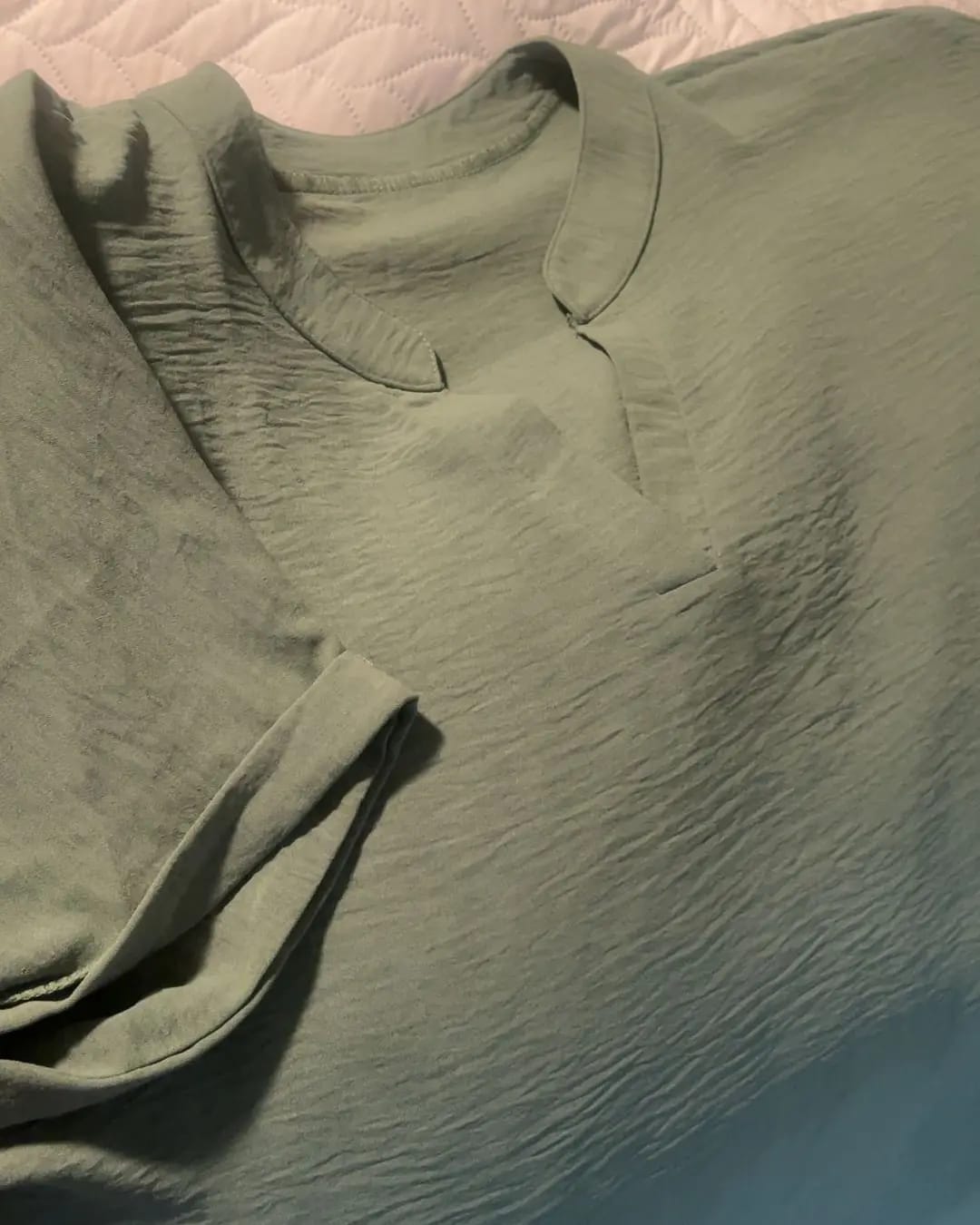 Customer photo review of Loose Solid Color Women's Casual Blouse