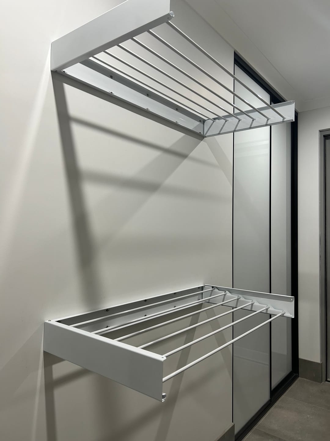 Customer photo review of Wall Mounted Drying Rack - Foldable Indoor and Outdoor Drying Rack