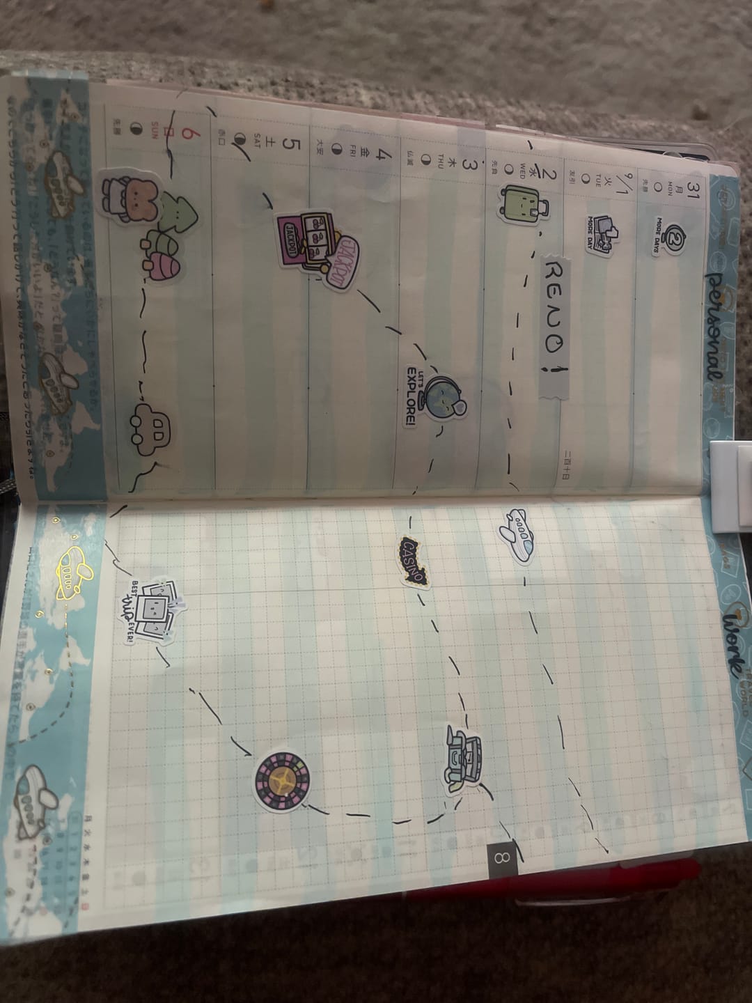 Customer photo review of Let's Travel Theme Hobonichi Weeks Kit