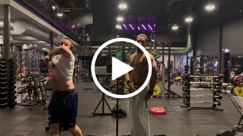 Customer video review of Heather grey Heavyweight Sweatpants