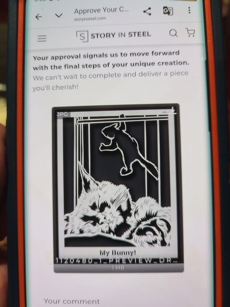 Customer photo review of Custom Pet Metal Portrait