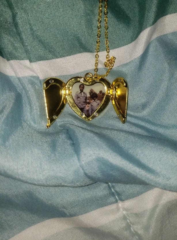 Customer photo review of Guardian Angel Personalised Necklace