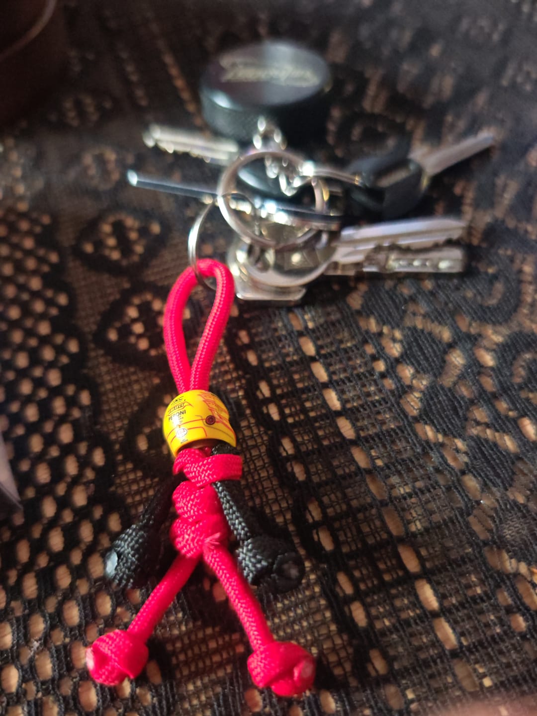 Customer photo review of Limited Edition Lewis Racing Paracord Buddy Keychain