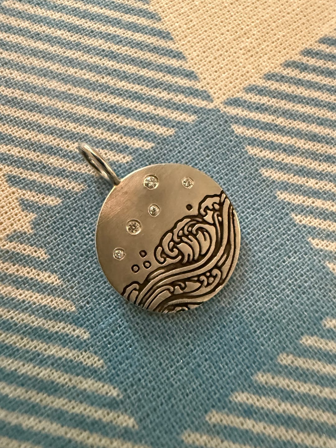 Customer photo review of Silver Wave Round Charm