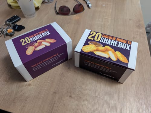 Customer photo review of 20 Chicken Nuggets Deckbox