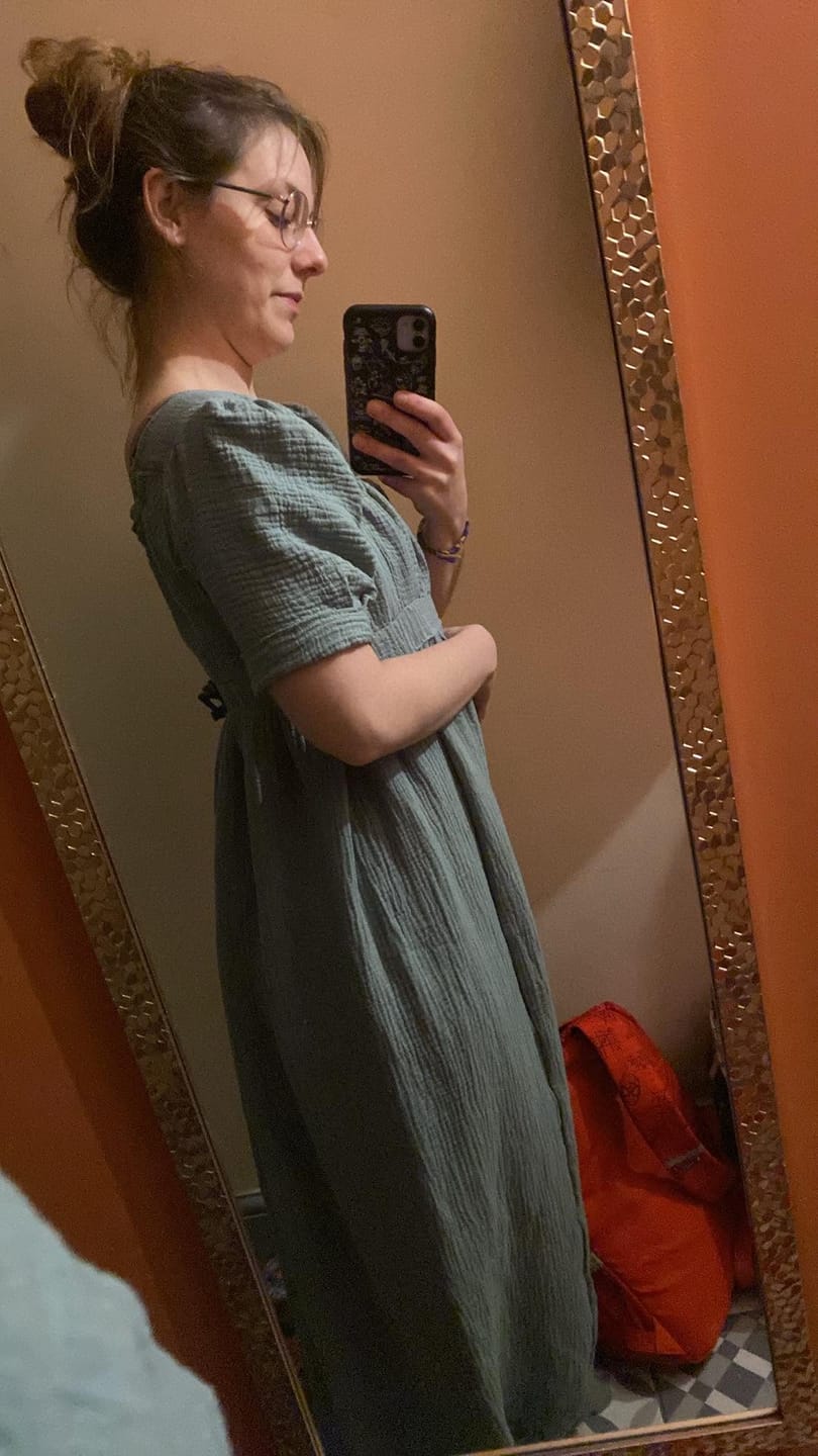 Customer photo review of Special Offer Sage Green Double Gauze Fabric