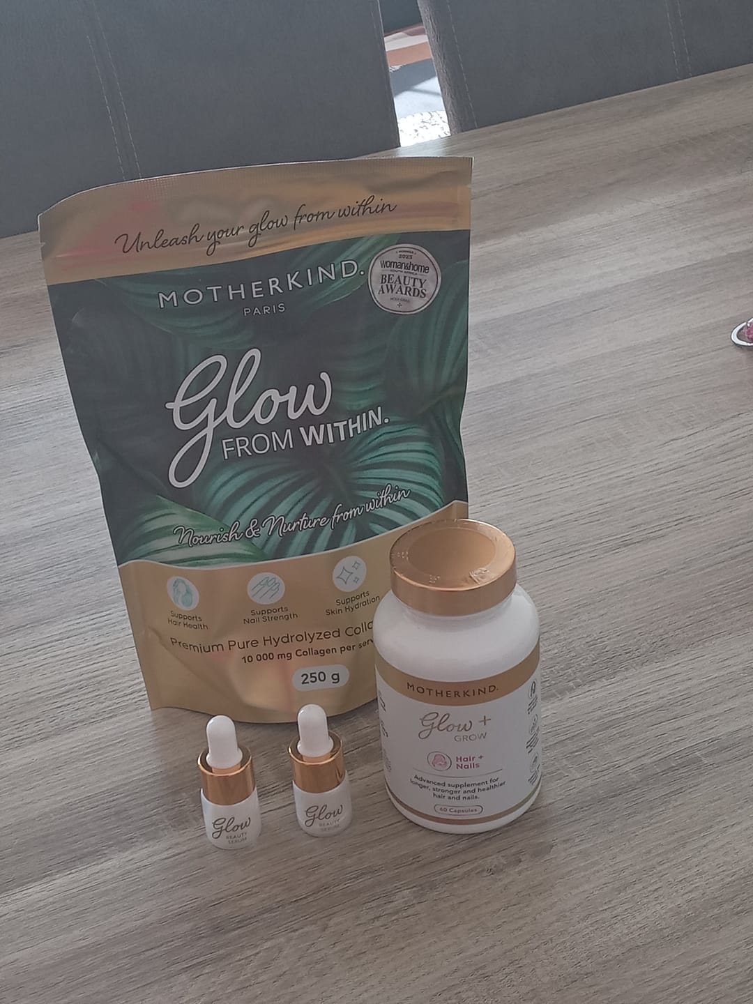 Customer photo review of Glow + Grow Hair Growth Collagen
