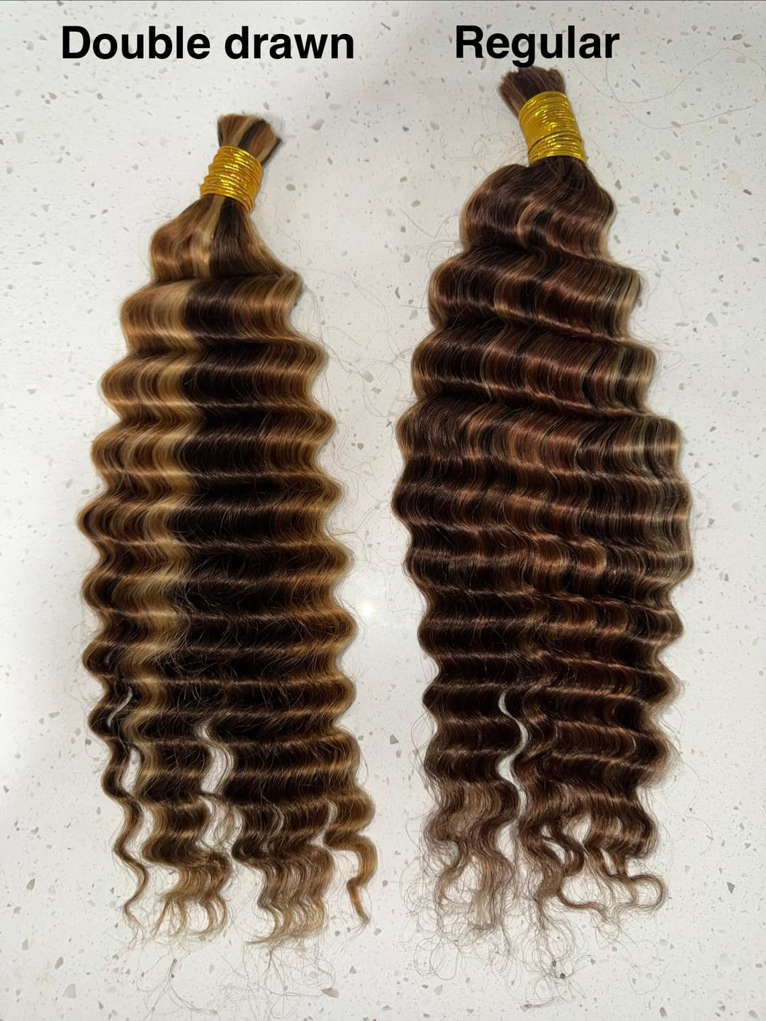 Customer photo review of Double Drawn Burmese #27/#30/#613 Mix Color Blend Deep Wave Human Hair Bulk