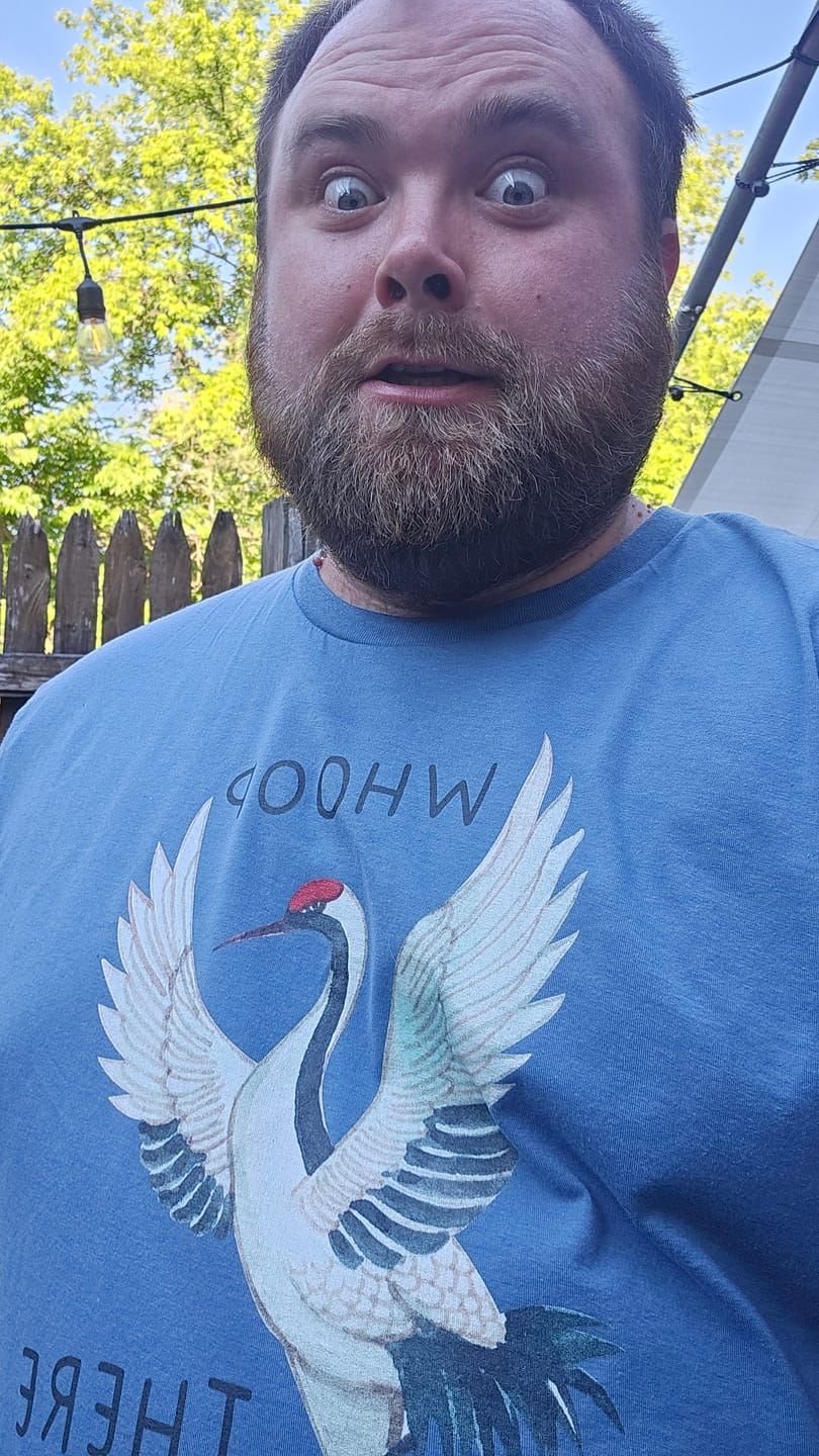 Customer photo review of Whooping Crane Tee