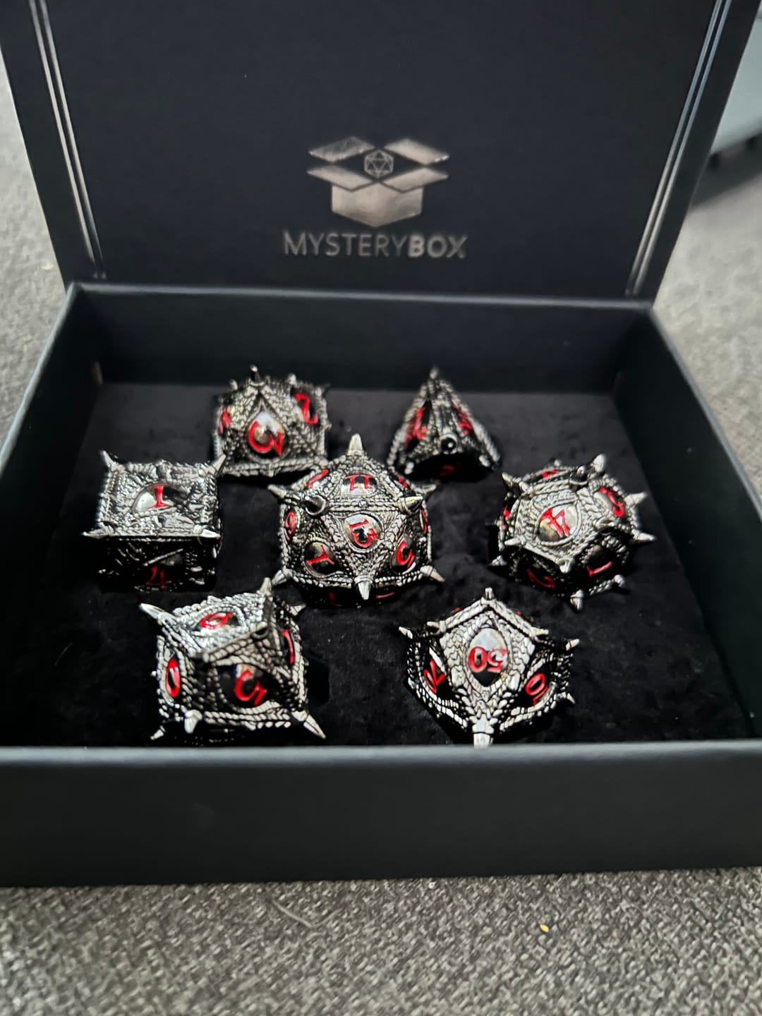 Customer photo review of Only Crits Mystery Box: Metal Dice
