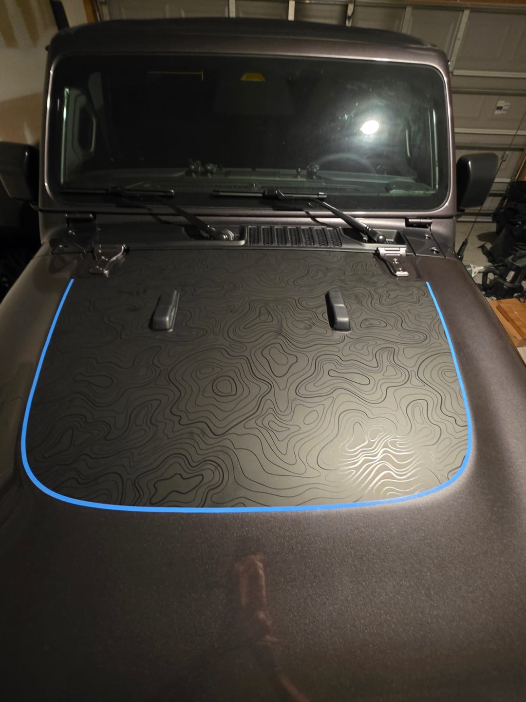 Customer photo review of Black Topo Hood Graphic | fits Wrangler JL and Gladiator JT