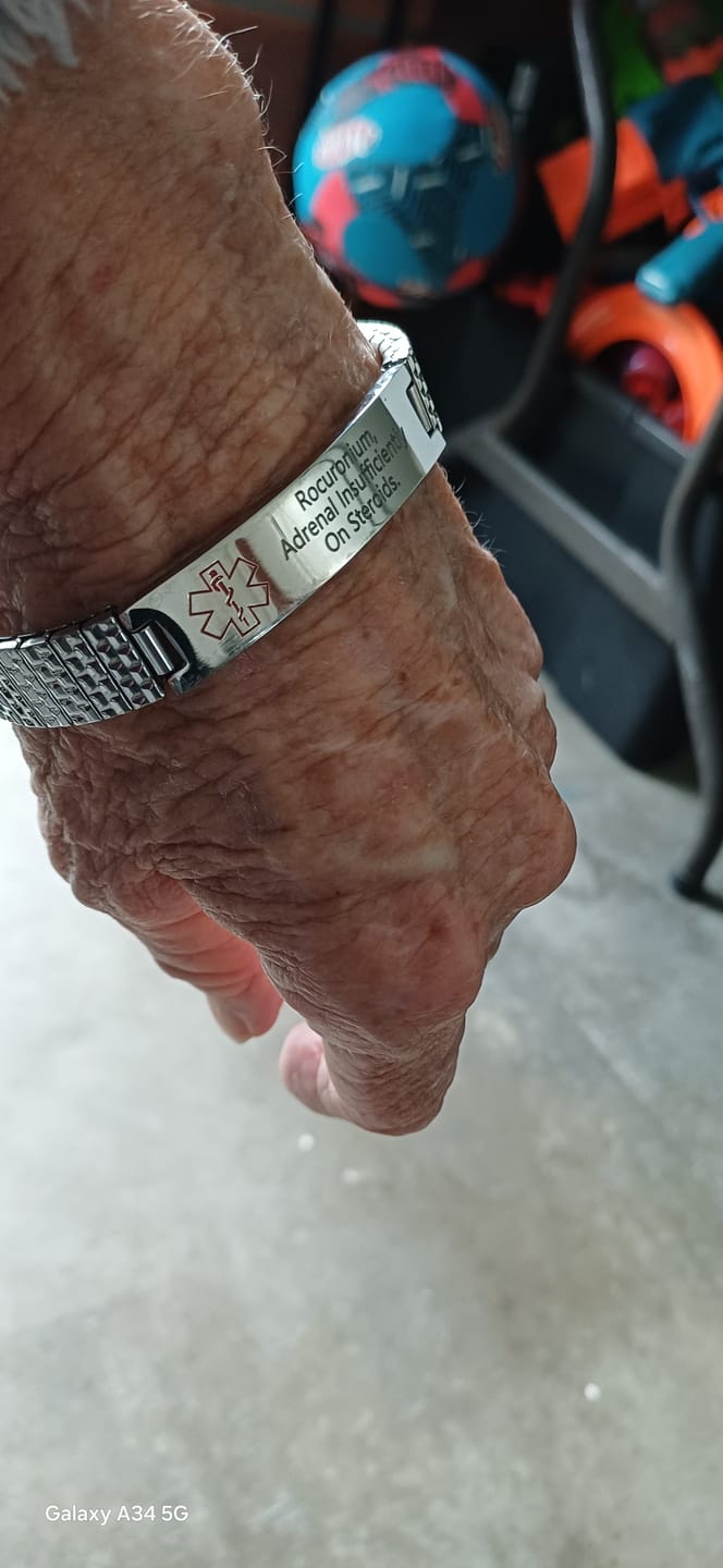 Customer photo review of Stainless Steel Medical Alert ID Stretchable Bracelet