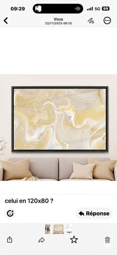 tableau reproduction accroché chez un client au Maroc photo vérifiée