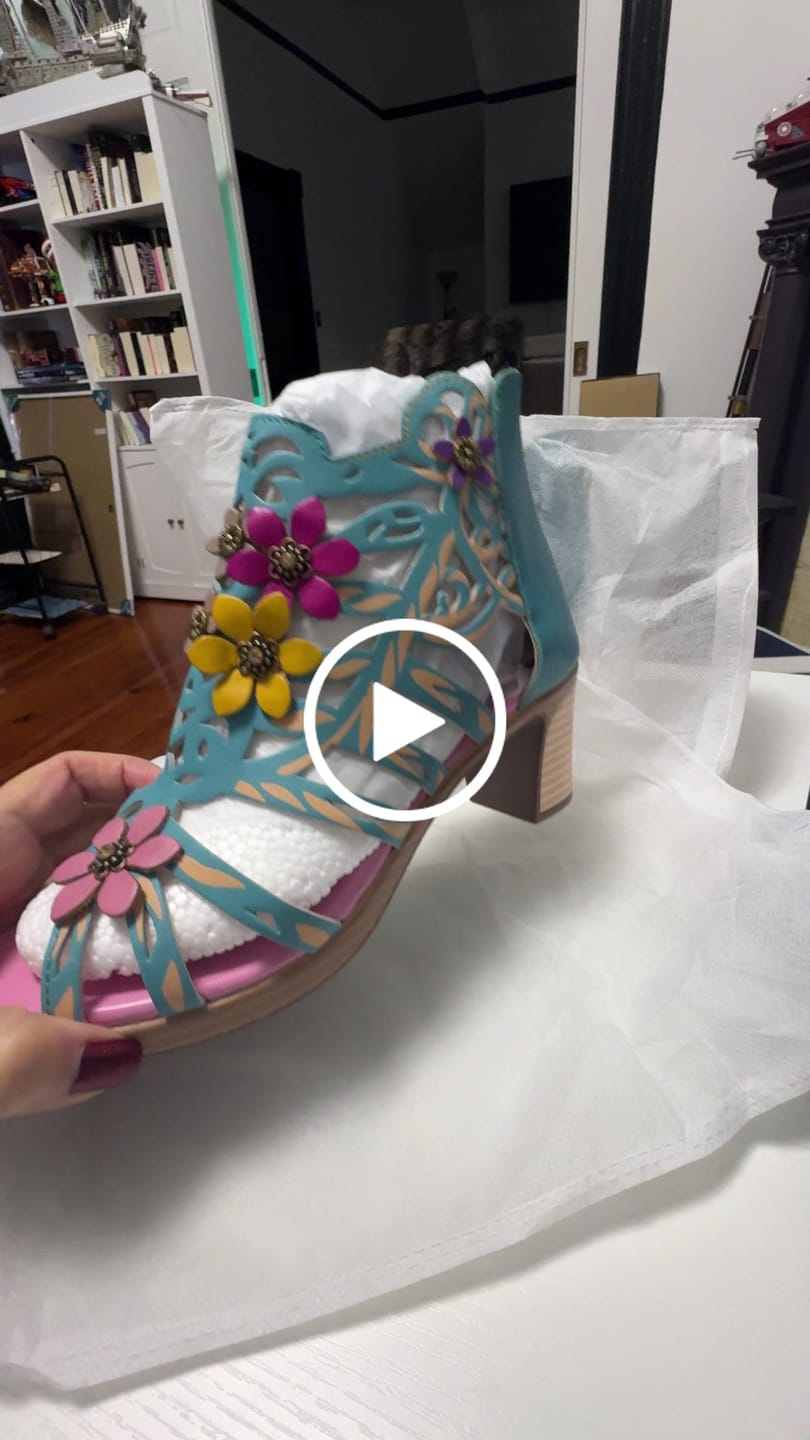 Customer video review of Blooming Vine Romantic Cutout Sandals