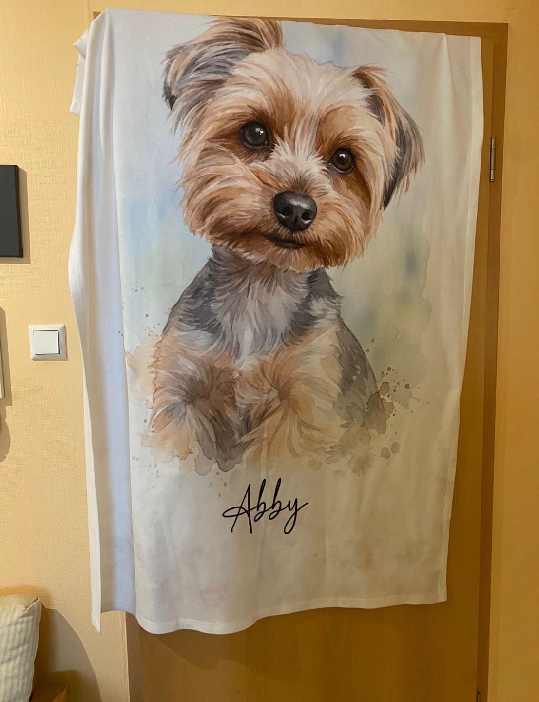 Customer photo review of Personalisierte Decke "Aquarell Haustier"
