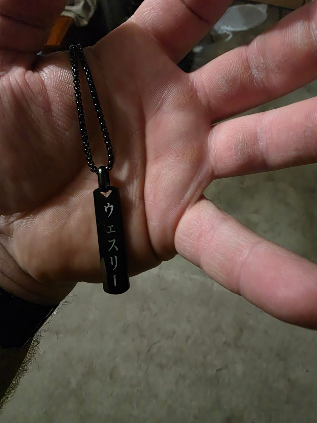 Customer photo review of Collier Japonais Gravé Homme