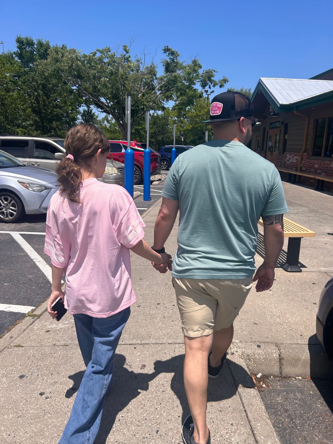 Customer photo review of Support Your Local Girl Dad Flat Bill Trucker