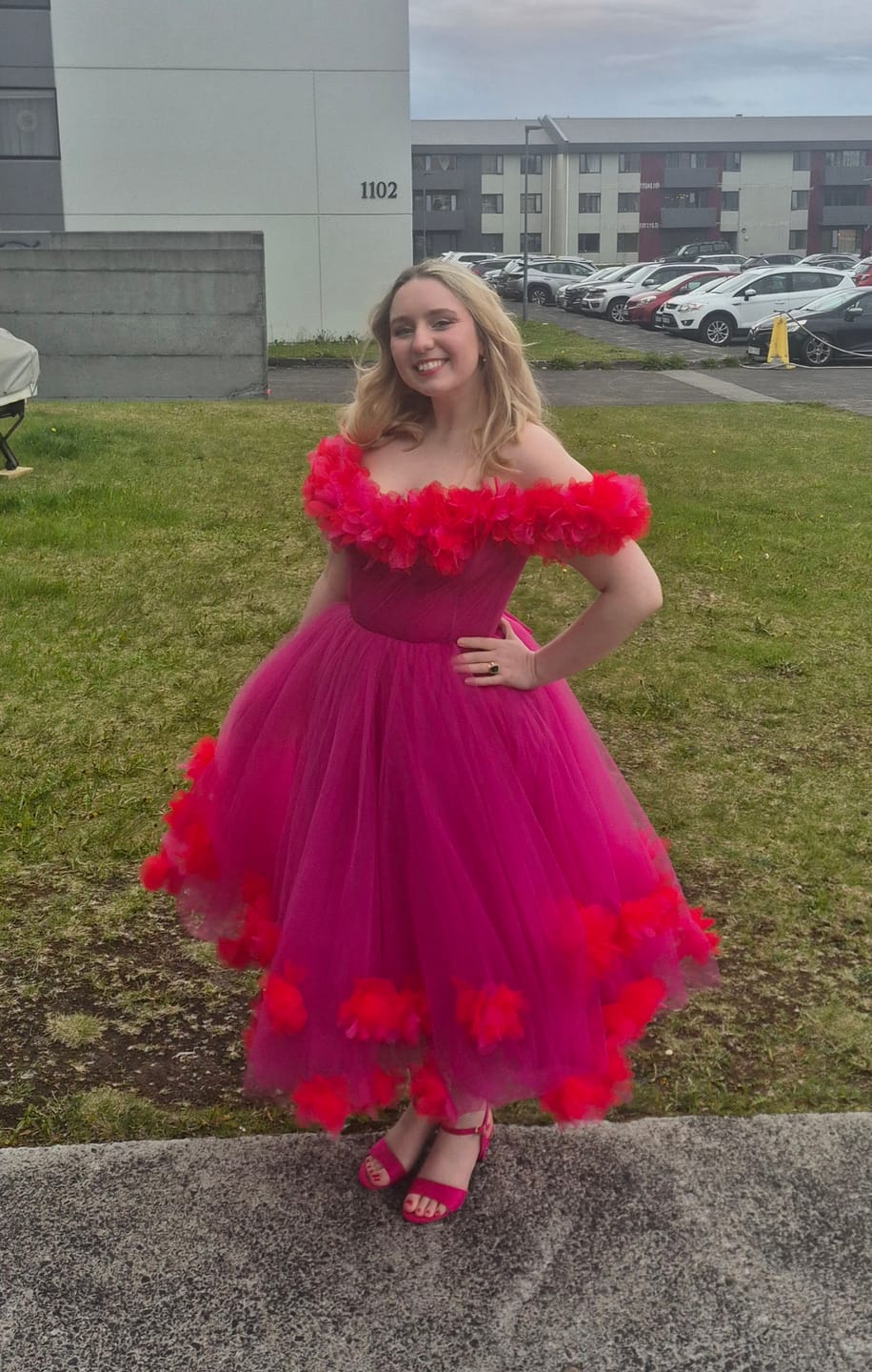 Customer photo review of Cerise Fleur Midi Dress